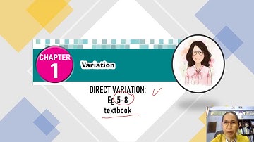 Variation :1.1 Direct Variation Part 2 Eg. 5-8