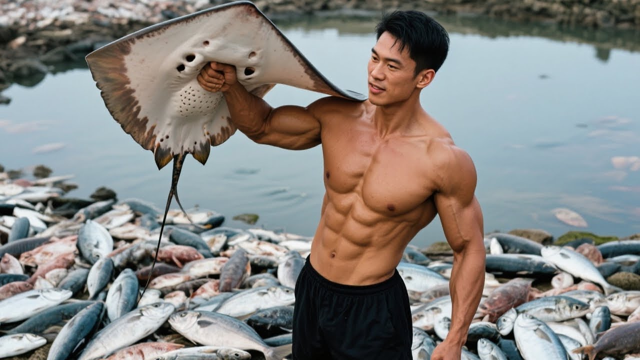 斥巨资600元买20斤巨鳗打窝，下一秒各种猛货上不停，竟喜提罕见大鳐鱼【阿甘阿甘大海抽干】