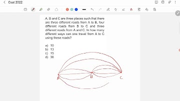 CSAT 2022 Answer Key - A,B and C are three places such that there are three different roads..