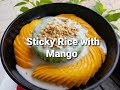 Sticky Rice in Rice Cooker w/ Mangoes - Xôi Xoài nấu bằng nồi cơm điện công thức tiếng Việt