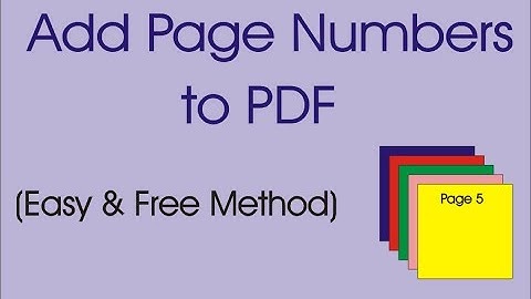 How to Add Page Numbers to PDF file Easy & Free Method