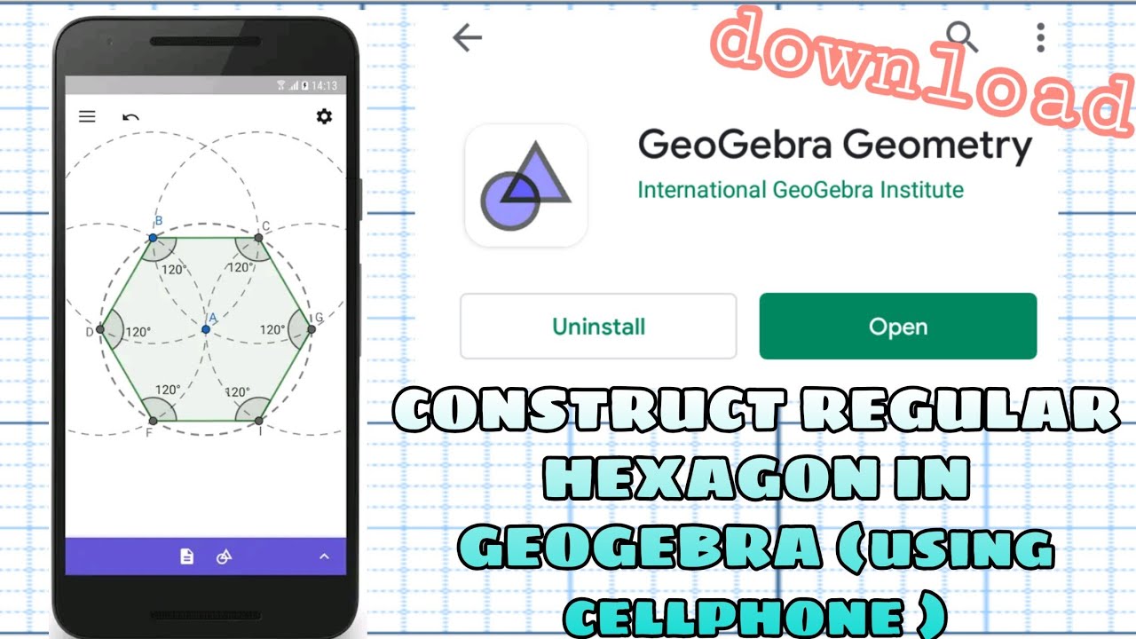 VLOG 016 | CONSTRUCT REGULAR HEXAGON IN GEOGEBRA USING PHONE - YouTube