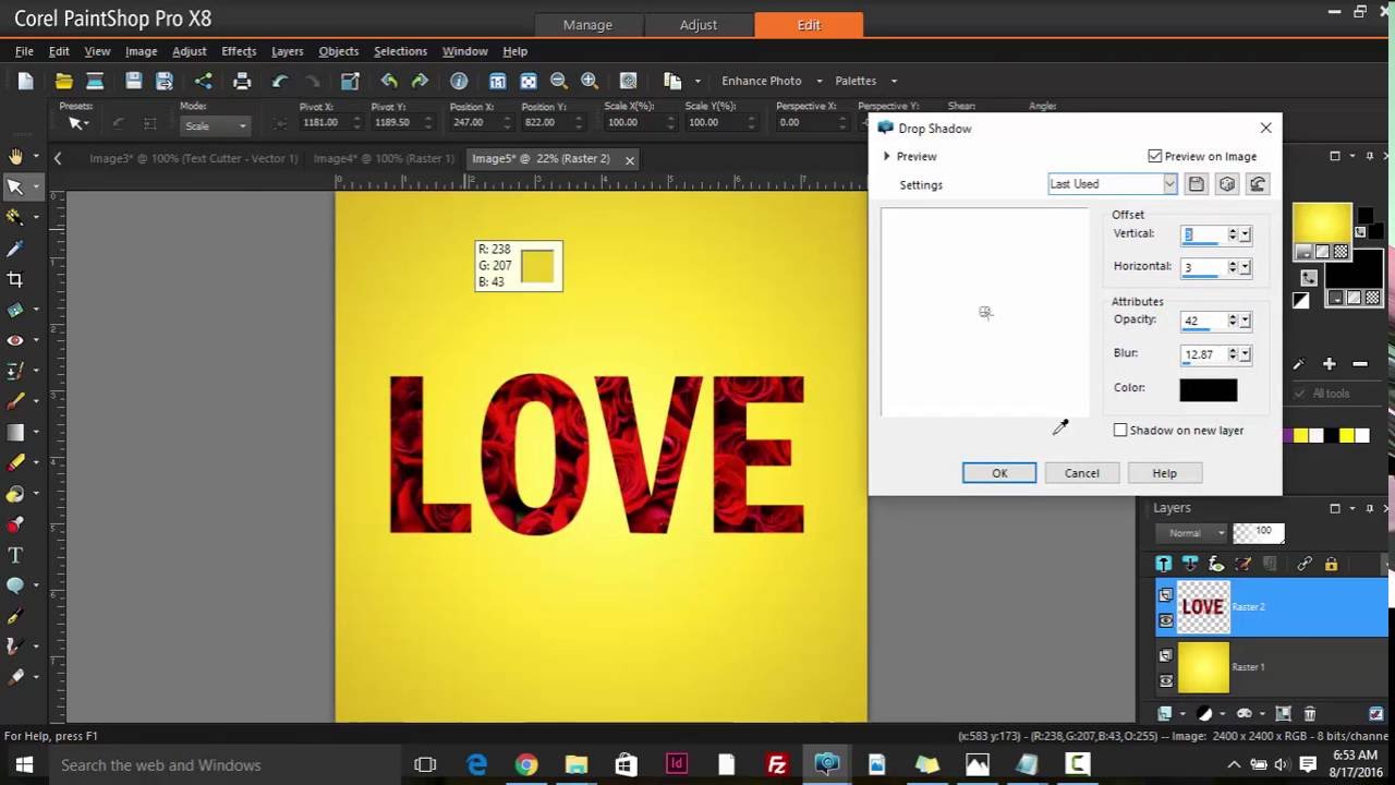 Text Cutter Tool Corel Paint Shop Pro X8 YouTube