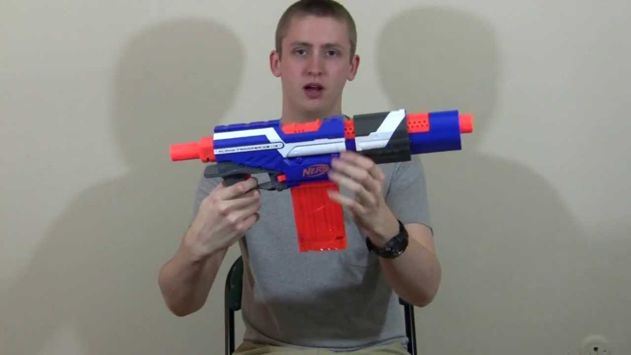 REVIEW] Nerf Elite Alpha Trooper Review & Firing Test - YouTube