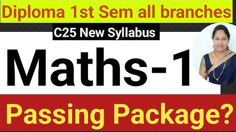 Maths1 Passing Package|Engineering Maths Passing & Scoring Package#Diploma Maths Important Questions
