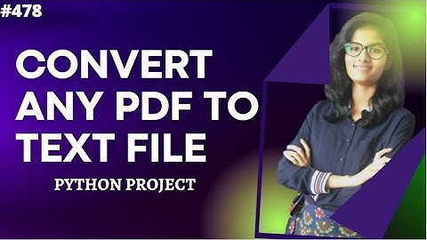 Convert any pdf file to text file | python project for beginners| python project tutorial