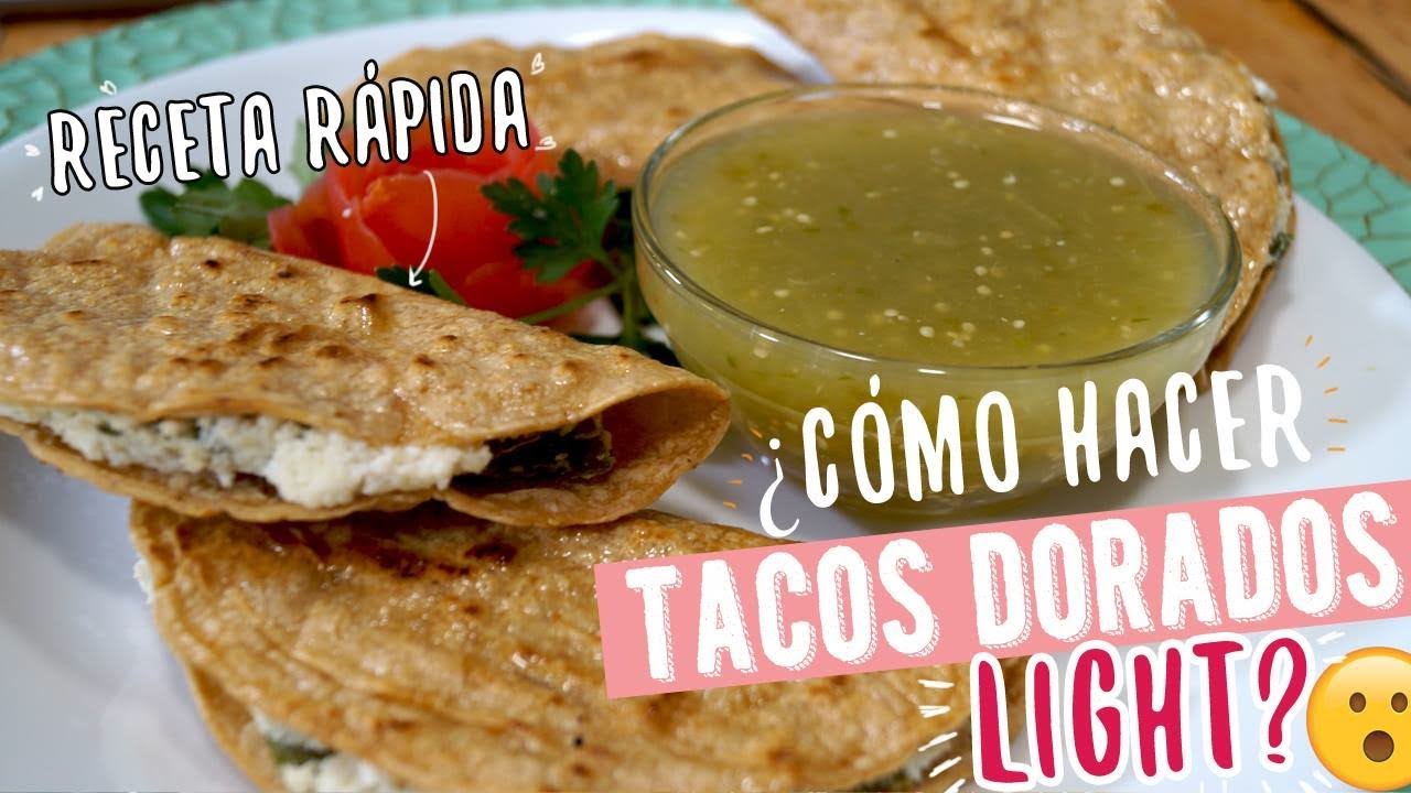 Tacos Dorados de Queso con Poblano SIN FREÍR Comidas Saludables