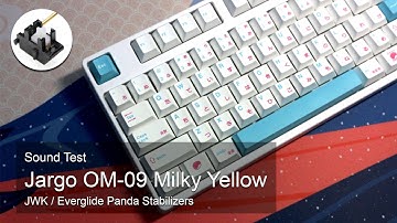[ASMR/Sound Test] Lubed Milky Yellow Jargo OM-09 TKL + JWK Everglide Panda Stabilizer Plate Mounted