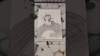 Unicorn and rainbow drawing #shorts #unicorn #rainbow #pencilsketch #unicorndrawing #drawing