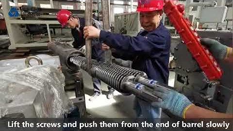 Conical twin screw barrel extruder assembling guide instruction