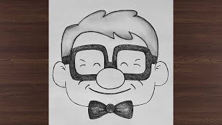 Drawing disney animation character CARL from the movie PIXAR Up💕🎈 | How to Draw Carl Fredricksen 🎈