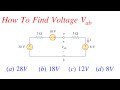 How to find voltage  circuit analysis solved problem