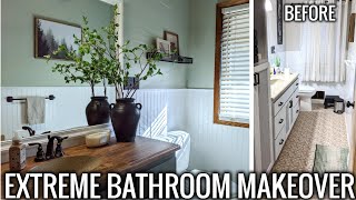 HUGE Bathroom Transformation Under $350! Unbelievable Before &amp; After! @danniraearranged