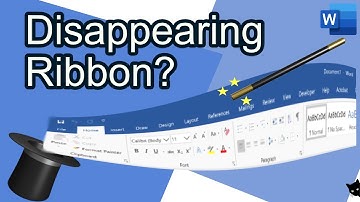 How to get the Ribbon (toolbar) back if it disappeared.