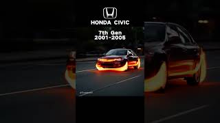 Honda Civic changes (1972-2025)#honda#hondacivic#civic #transformation #beforeandafter #carhistory