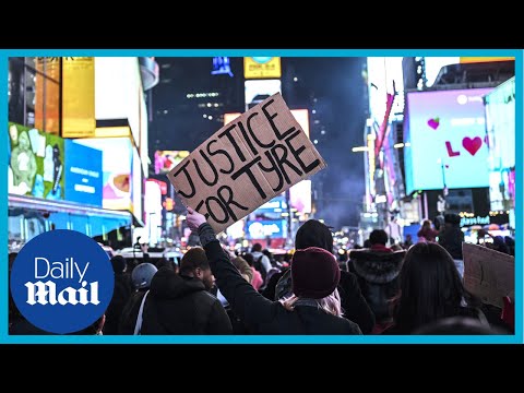 Tyre nichols: new yorkers protest at times square