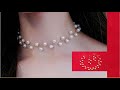 How to make simple pearl necklace at home/jewellery DIY/pearl earrings/handmade necklace