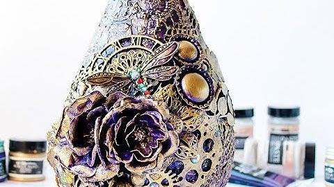 Altered vase - mixed media tutorial Ola Khomenok