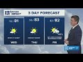 13 ON YOUR SIDE Forecast: Quiet Wednesday; T-Storm Chance Returns Friday