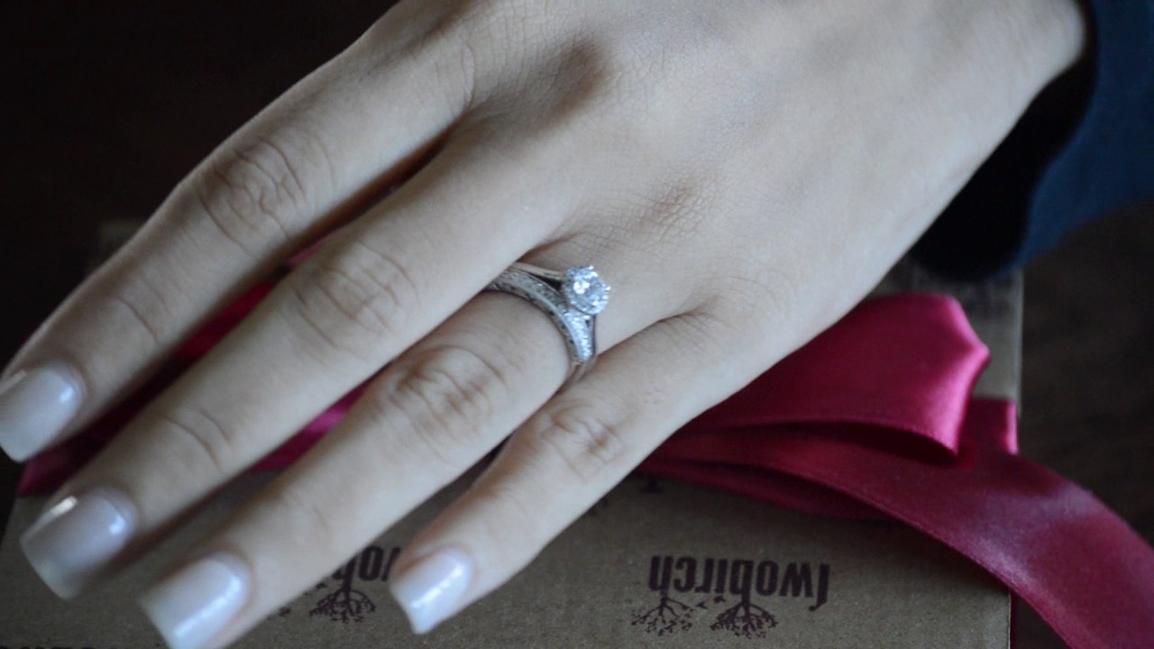 Vintage Millgrain Filigree Wedding Band - TwoBirch TB-WR-0340-WG-C