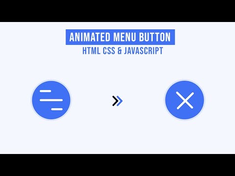 Animated Menu Button Using HTML CSS & Javascript | Menu Icon Animation | #RuncodeNow