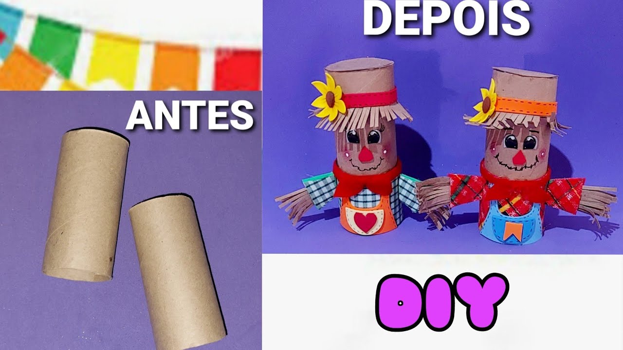 Ideia de decoração para Festa Junina /RECICLANDO ROLINHOS DE PAPEL HIGIÊNICO🌽