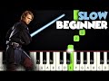 The Force Theme - Star Wars | SLOW BEGINNER PIANO TUTORIAL   SHEET MUSIC by Betacustic