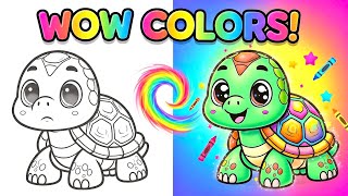 Magic Colors Turtle Coloring for Kids 🐢 | Learn Colors for Toddlers | Easy Coloring Video