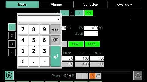 Gefran 3850T - PID basic settings configuration