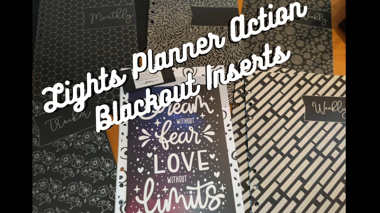 Lights Planner Action - Blackout A5 Inserts - YouTube