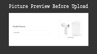 image preview before upload using html css and javascript