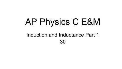 Induction and Inductance Part 1 30
