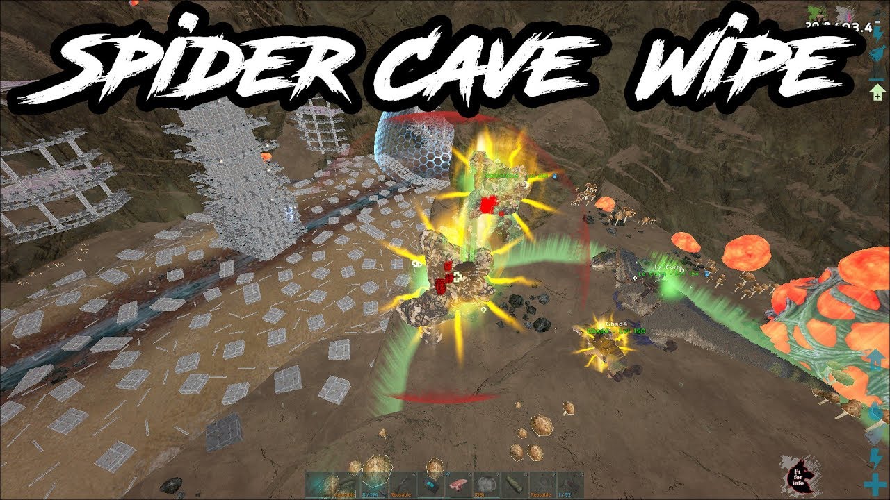 Wiping Spider Cave Ark Unofficial Pvp 47 The Center Youtube