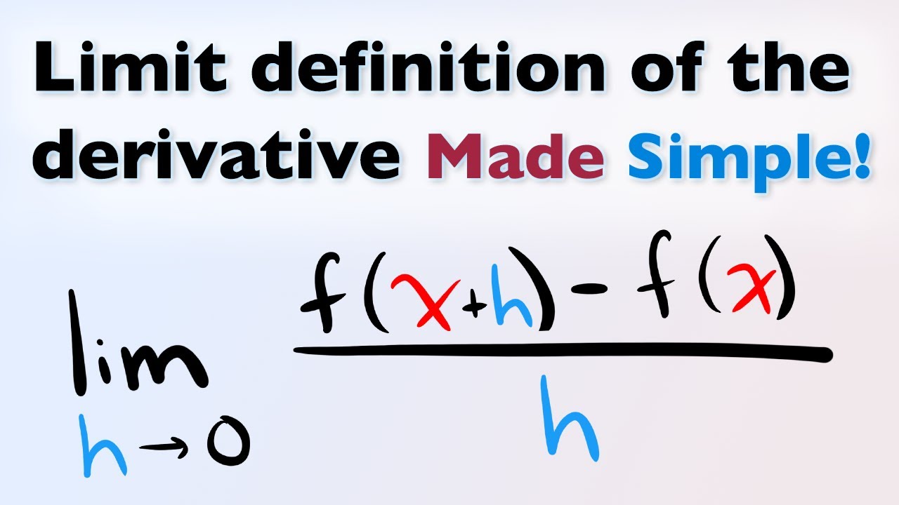 Derivatives using limit definition - Explained! - YouTube