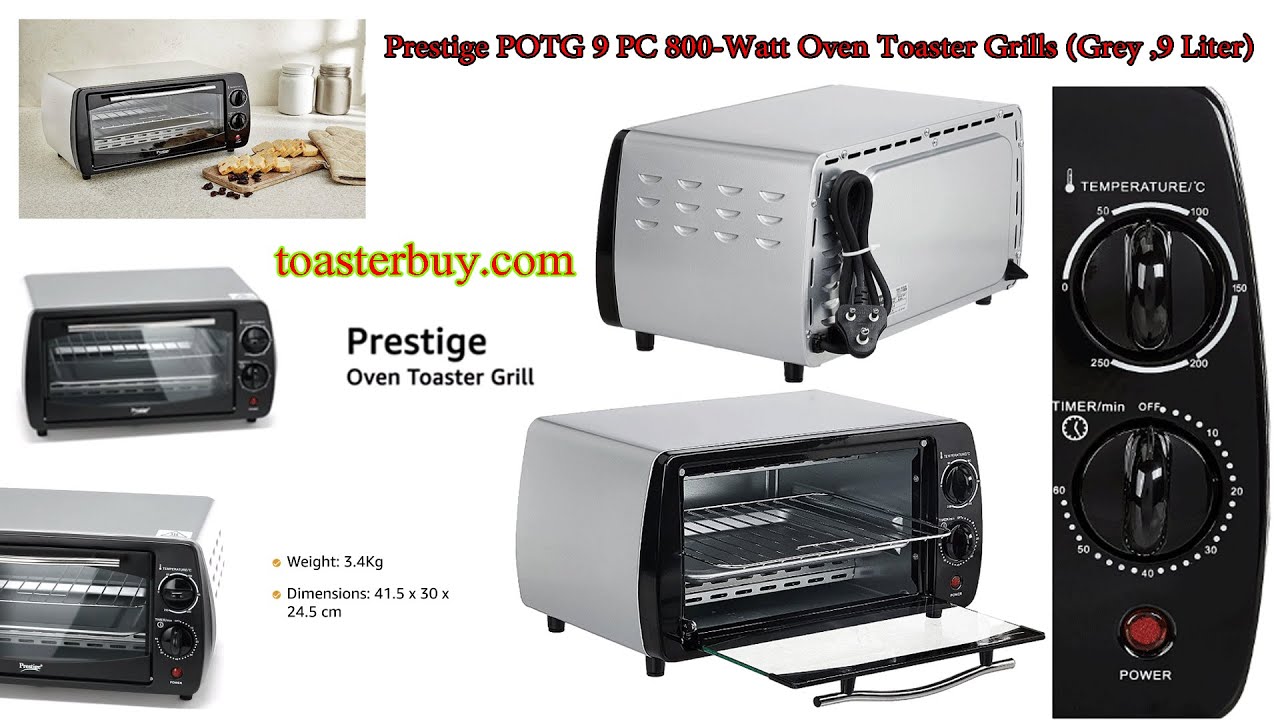 Prestige POTG 9 PC 800Watt Oven Toaster Grills (Grey ,9 Liter) (Amazon