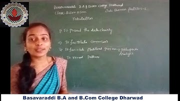 27-11-2020 /B.Com 3rd /Busi-Stast/ Tabluation Introduction / Basavaraddi B.A & B.com College Dharwad