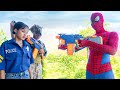 Seperheros SWAT: Spiderman Nerf Guns Fight Criminal Mysterious Enemies