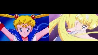 Sailor Moon Transformation Comparison - Sailor Moon Crystal Iii