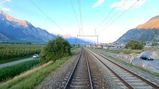 ★ 4K  StMaurice  Martigny  Sion cab ride, Switzerland [09.2023] Führerstandsmitfahrt Rhonetal