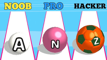 Noob vs Pro vs Hacker in AZ Run - 2048 ABC Runner