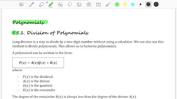 Division of polynomials - Year 11 Mathematics Extension 1