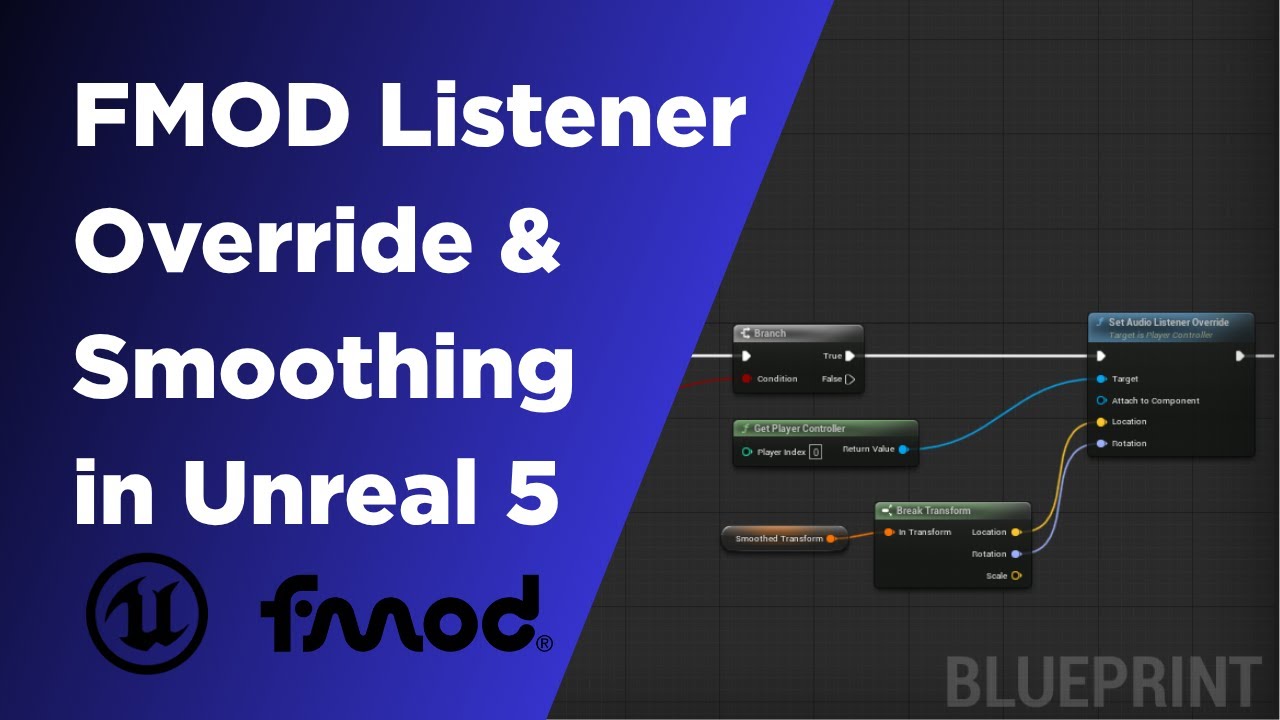 Listener Override & Smoothing Tool Blueprint | Unreal Engine 5.5 + FMOD ...