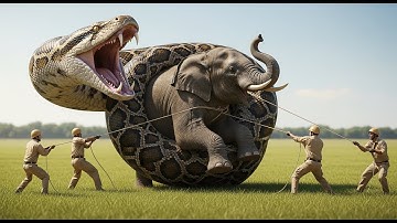 Heroic Rescue Team Saves Baby Elephant from GIANT Python Attack 🐍