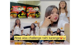 3x spicy ramen noodles challenge with my Bestfriend🌶️ 🥵 |dono ki halat hui kharab😭 |kajal vlog