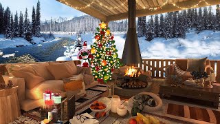 ​Cozy winter porch in snowy forest with snowfall and furnace system,Cozy Winter Airby Peace Melody