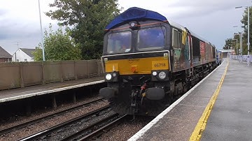 GBRf 66718 + 66724 Work 3W74 Tonbridge - Tonbridge RHTT @ Whitstable 9/10/16