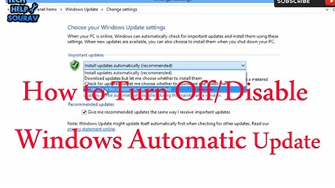 How to Turn Off/Disable Windows Automatic Update On Windows 8