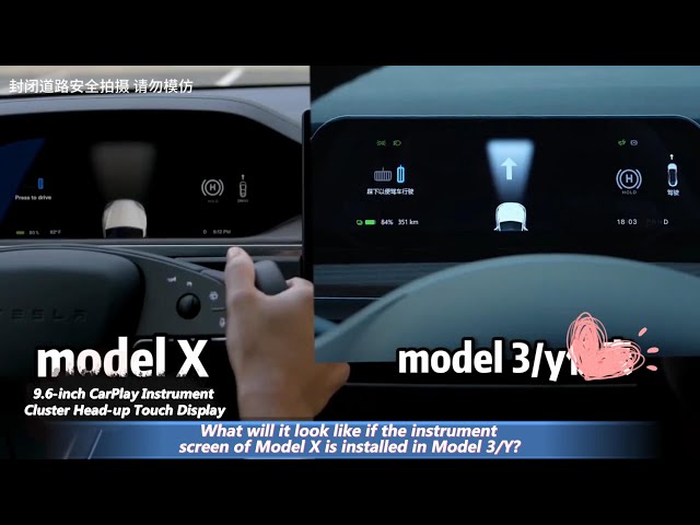 Tesla 9.6-inch CarPlay Instrument Cluster Head-up Touch Display