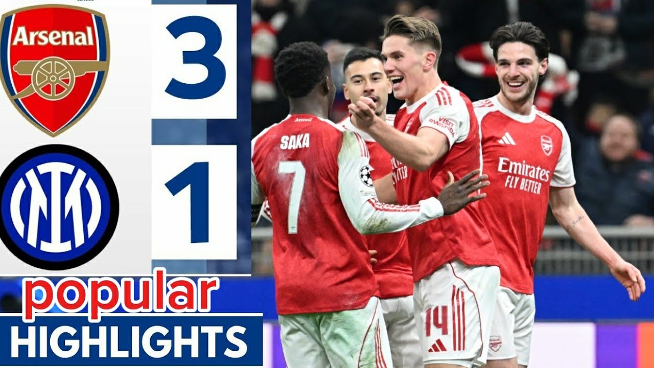 Inter Milan vs Arsenal 1-3 - Highlights last night - Gabriel Jesus & Gyokeres Goals