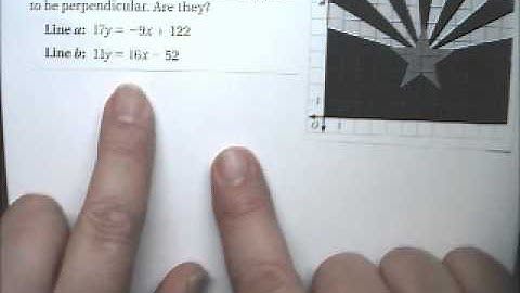Linear Functions Story Problem 16 Determine Perpendicular - Tutor Algebra